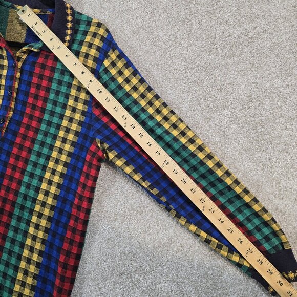 Limited Edition Units Vtg 80s Long Sleeve Polo Shirt Colorful USA Made Women's M - Picture 7 of 10